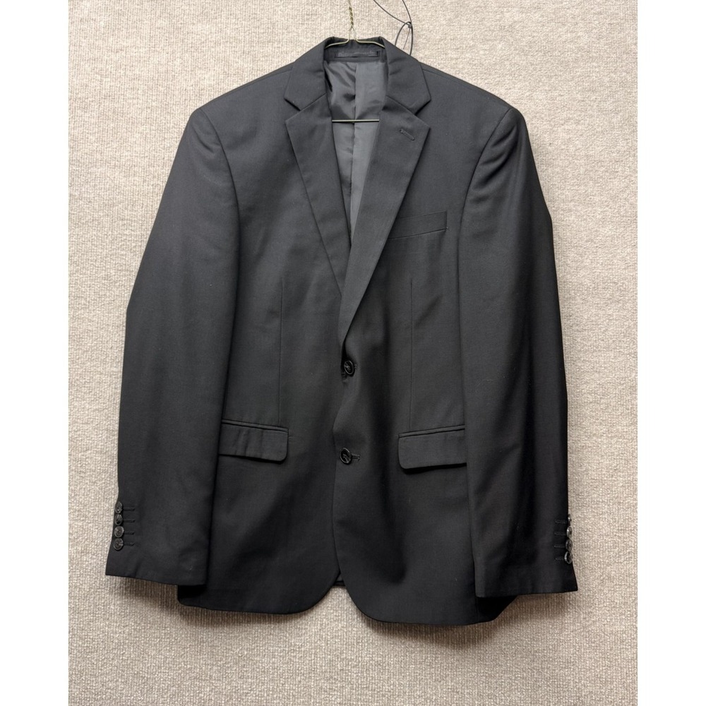 Angelo Litrico‎ Mens Black Two Button Suit Jacket Blazer 37586 Size 40R